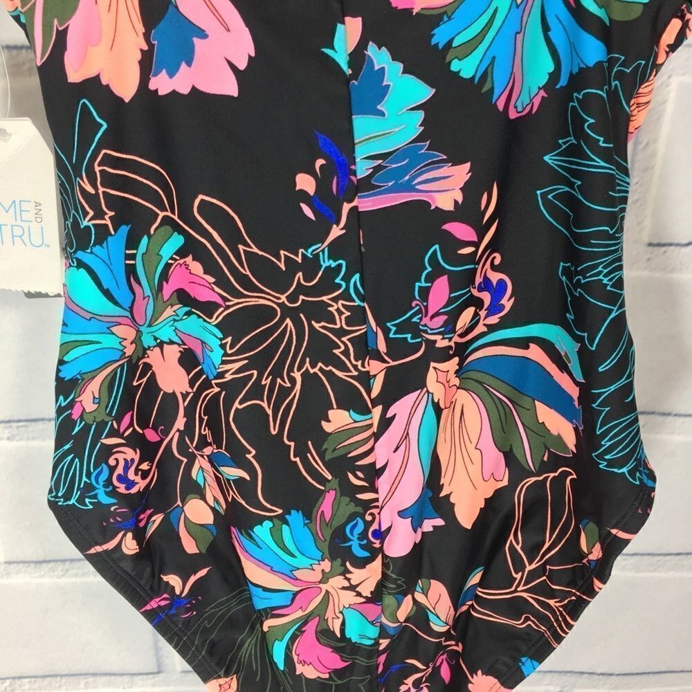 Time and True 1 Pc Halter Swimsuit Black Small 4-6 - Picture 7 of 7